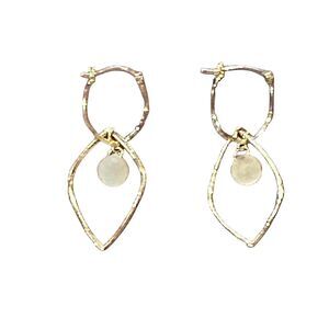 TAI Circle Drop Earrings in Gold & White New